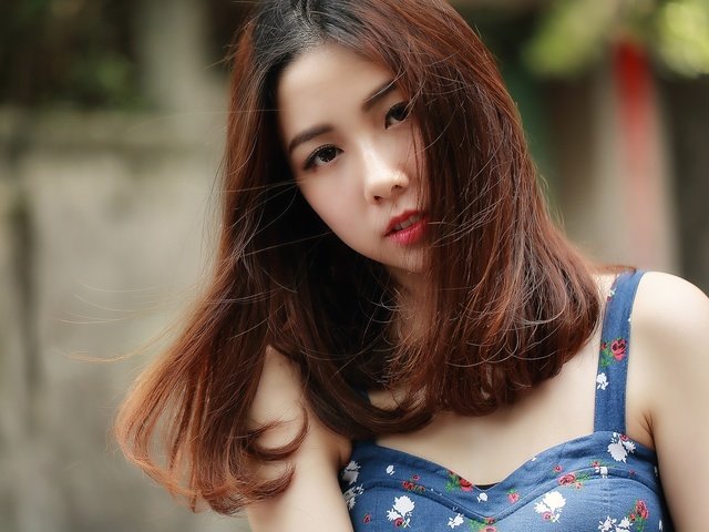 Обои девушка, портрет, взгляд, волосы, лицо, азиатка, brode十三, girl, portrait, look, hair, face, asian разрешение 2048x1365 Загрузить