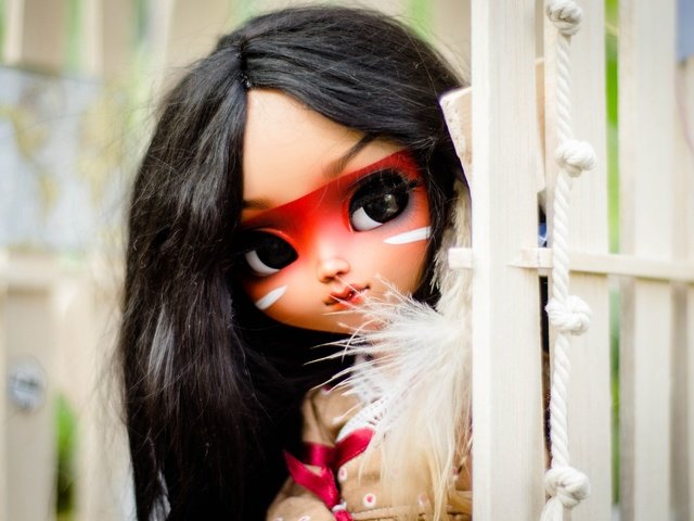 Обои взгляд, игрушка, кукла, волосы, лицо, индианка, look, toy, doll, hair, face, indian разрешение 2048x1356 Загрузить
