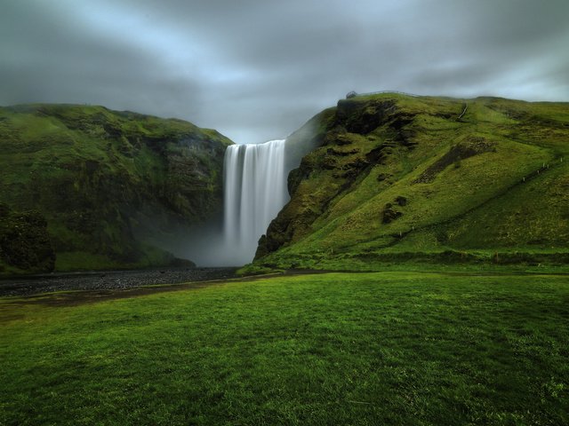 Обои река, природа, водопад, исландия, скоугафосс, etienne ruff, river, nature, waterfall, iceland, skogafoss разрешение 1920x1200 Загрузить