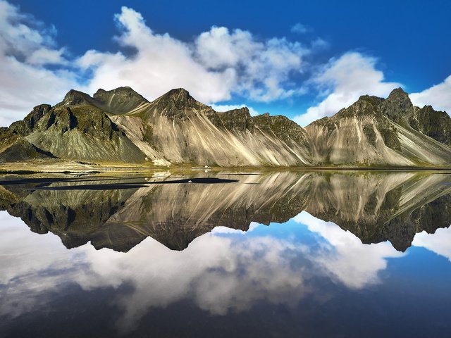 Обои озеро, горы, отражение, пейзаж, исландия, etienne ruff, lake, mountains, reflection, landscape, iceland разрешение 1920x1080 Загрузить