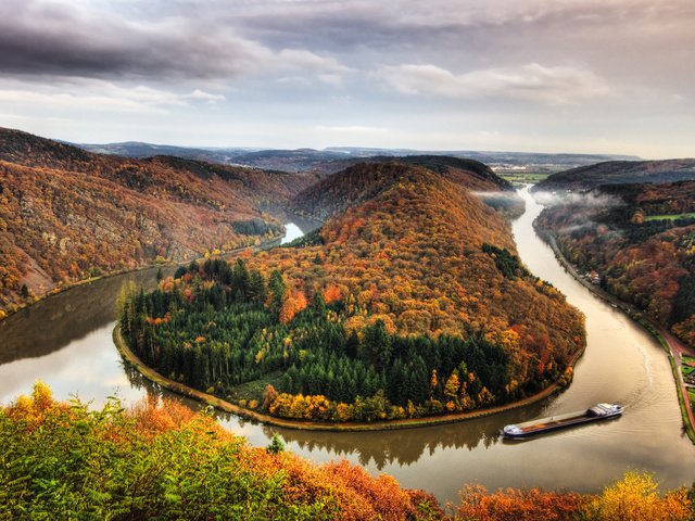 Обои пейзаж, осень, леса, реки, германия, landscape, autumn, forest, river, germany разрешение 2560x1600 Загрузить