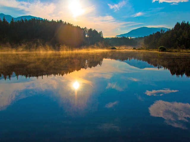 Обои озеро, лес, закат, 1, lake, forest, sunset разрешение 5120x2880 Загрузить