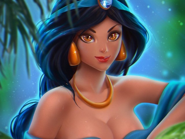 Обои девушка, мультфильм, принцесса, аладдин, жасмин, girl, cartoon, princess, aladdin, jasmine разрешение 1920x1200 Загрузить