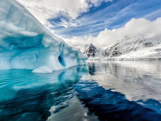 Обои пейзаж, айсберг, океан, льды, антарктика, арктика, landscape, iceberg, the ocean, ice, antarctica, arctic разрешение 1920x1200 Загрузить