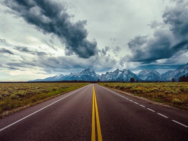 Обои небо, дорога, облака, горы, природа, the sky, road, clouds, mountains, nature разрешение 7843x4462 Загрузить