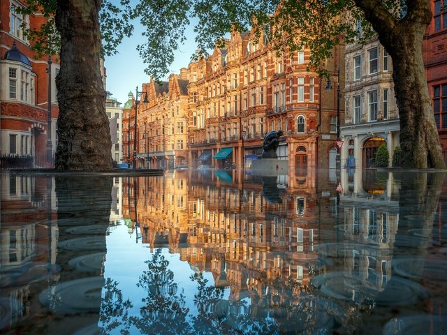 Обои отражение, лондон, город, reflection, london, the city разрешение 2048x1365 Загрузить