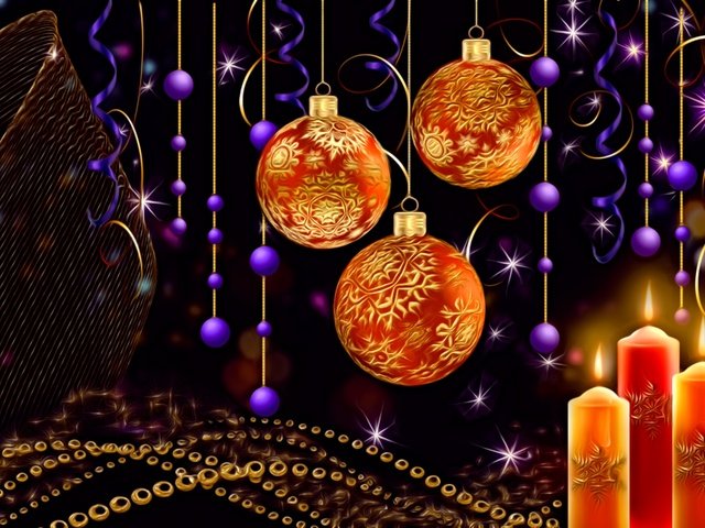 Обои свет, рождество, свечи, искры, новый год, шарики, рендеринг, темный фон, гирлянды, бусы, light, christmas, candles, sparks, new year, balls, rendering, the dark background, garland, beads разрешение 1950x1222 Загрузить