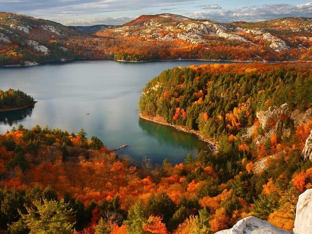 Обои озеро, осень, канада, онтарио, lake, autumn, canada, ontario разрешение 1920x1080 Загрузить