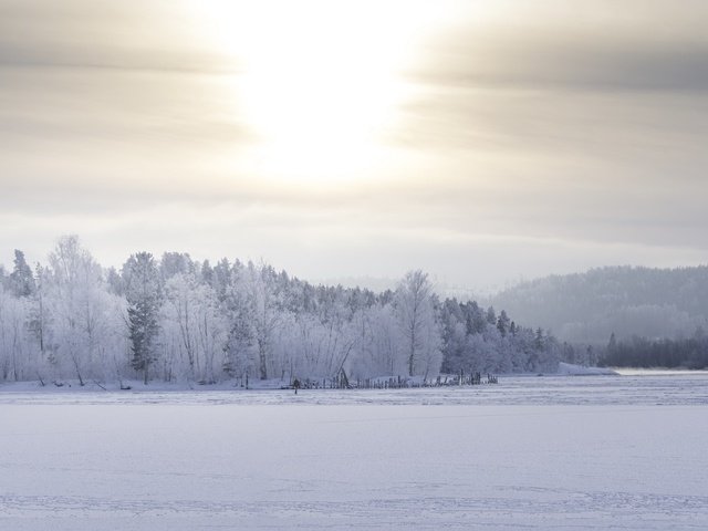 Обои снег, поле, snow, field разрешение 2048x1300 Загрузить