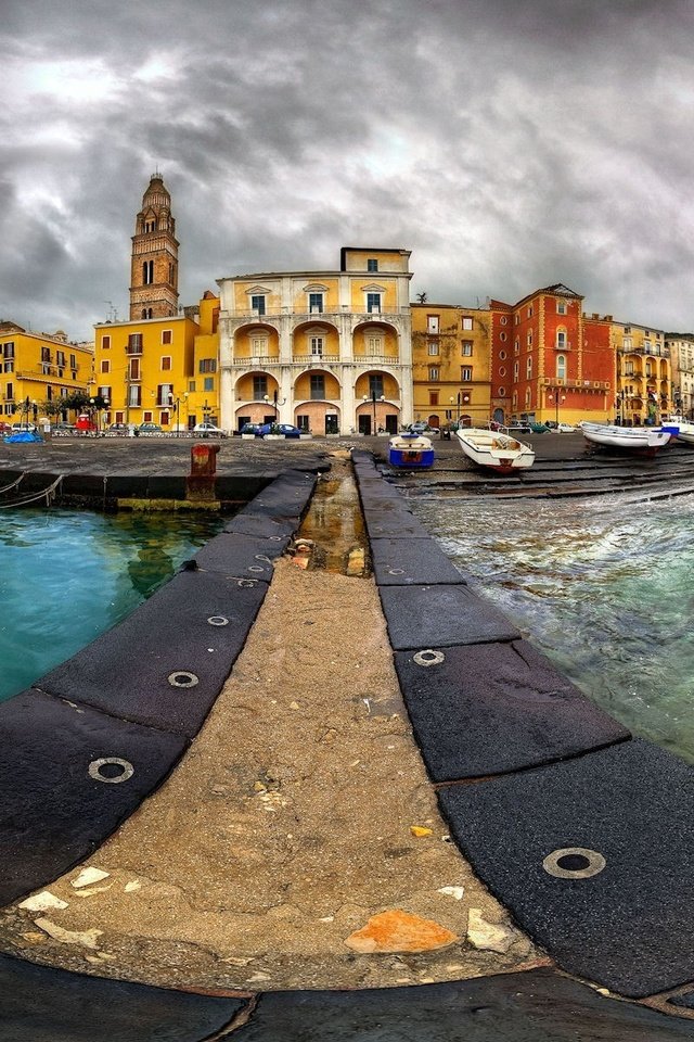 Обои ночь, вода, море, венеция, италия, пристань, night, water, sea, venice, italy, marina разрешение 3200x1200 Загрузить