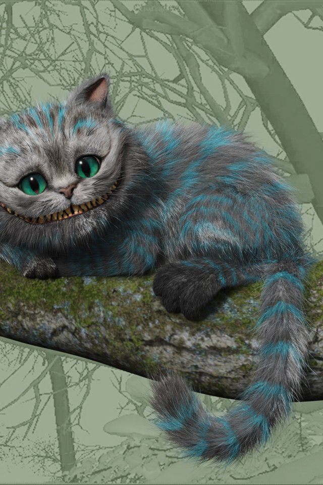 Обои чеширский кот, алиса, в стране чудес, cheshire cat, alice, in wonderland разрешение 1920x1080 Загрузить