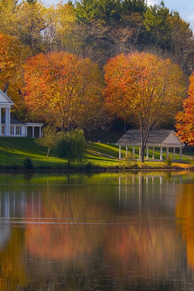 Обои озеро, осень, огайо, lake, autumn, ohio разрешение 1920x1080 Загрузить