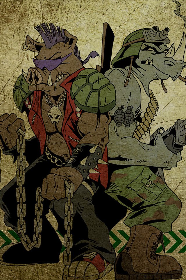 Обои черепашки-ниндзя, ninja turtles, бибоп, рокстеди, teenage mutant ninja turtles, bebop, rocksteady разрешение 2560x1600 Загрузить