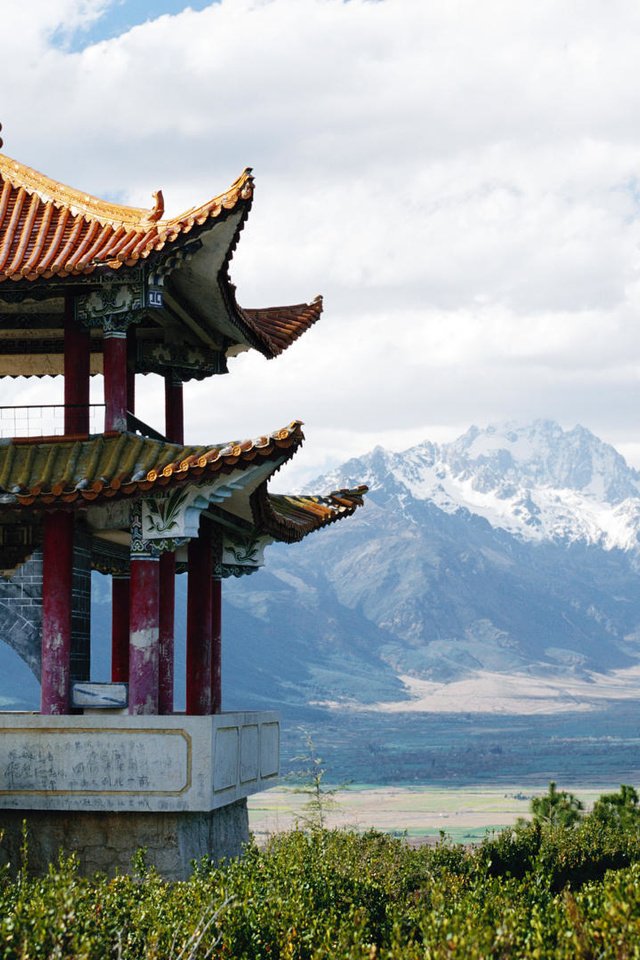 Обои пагода, китай, снежные горы, pagoda, china, snowy mountains разрешение 1920x1080 Загрузить