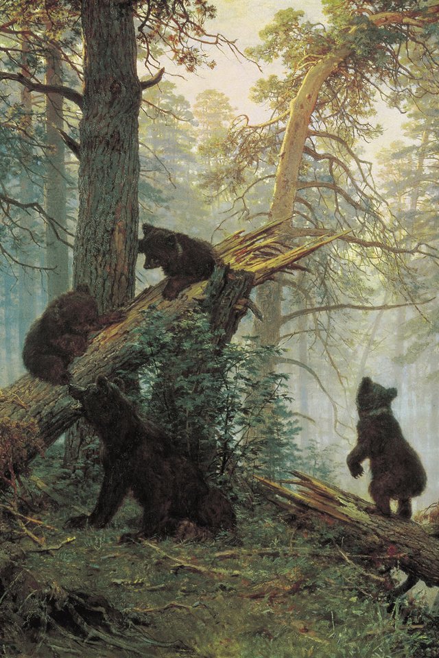 Обои лес, иван иванович шишкин, медведи, утро в сосновом лесу, forest, ivan ivanovich shishkin, bears, morning in a pine forest разрешение 2000x1355 Загрузить