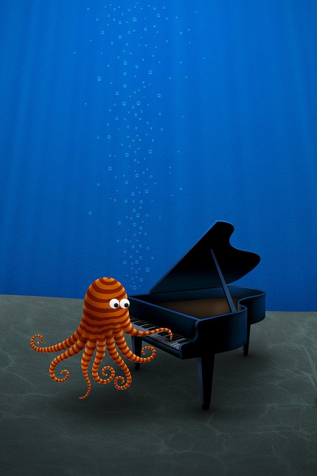 Обои рисунок, синий, осьминог, дно, рояль, figure, blue, octopus, the bottom, piano разрешение 2560x1600 Загрузить