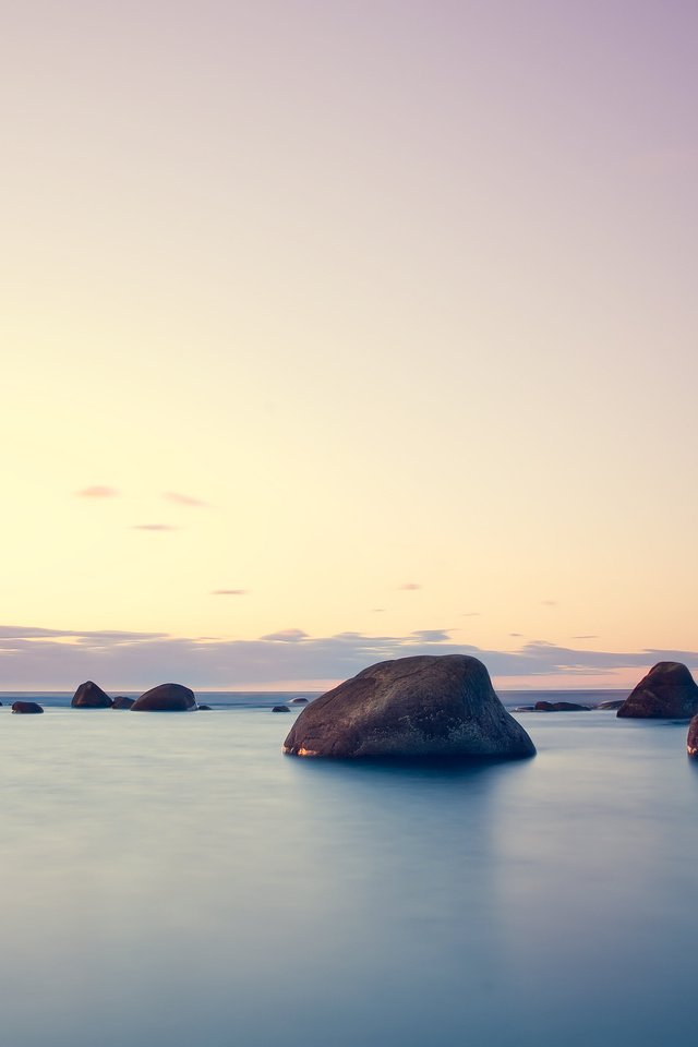 Обои небо, камни, закат, море, the sky, stones, sunset, sea разрешение 4316x2427 Загрузить