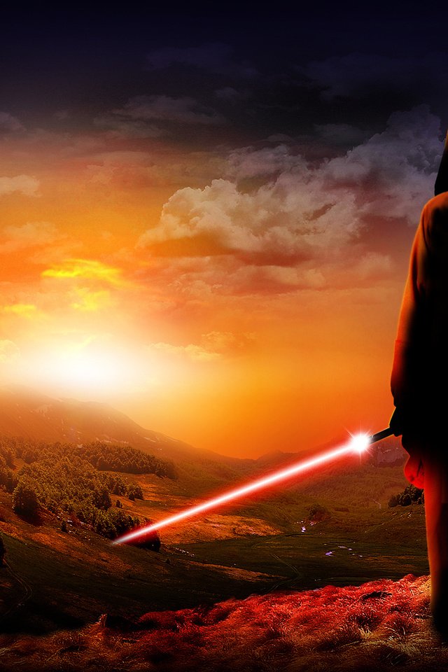 Обои закат, меч, джедай, sunset, sword, jedi разрешение 1920x1080 Загрузить