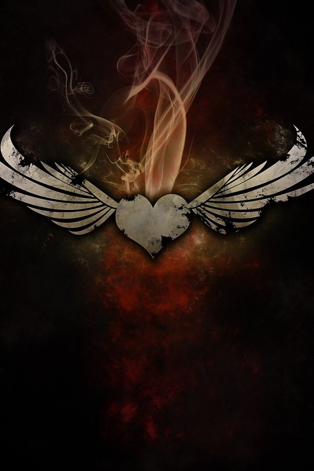 Обои дым, крылья, сердце, smoke, wings, heart разрешение 2560x1600 Загрузить