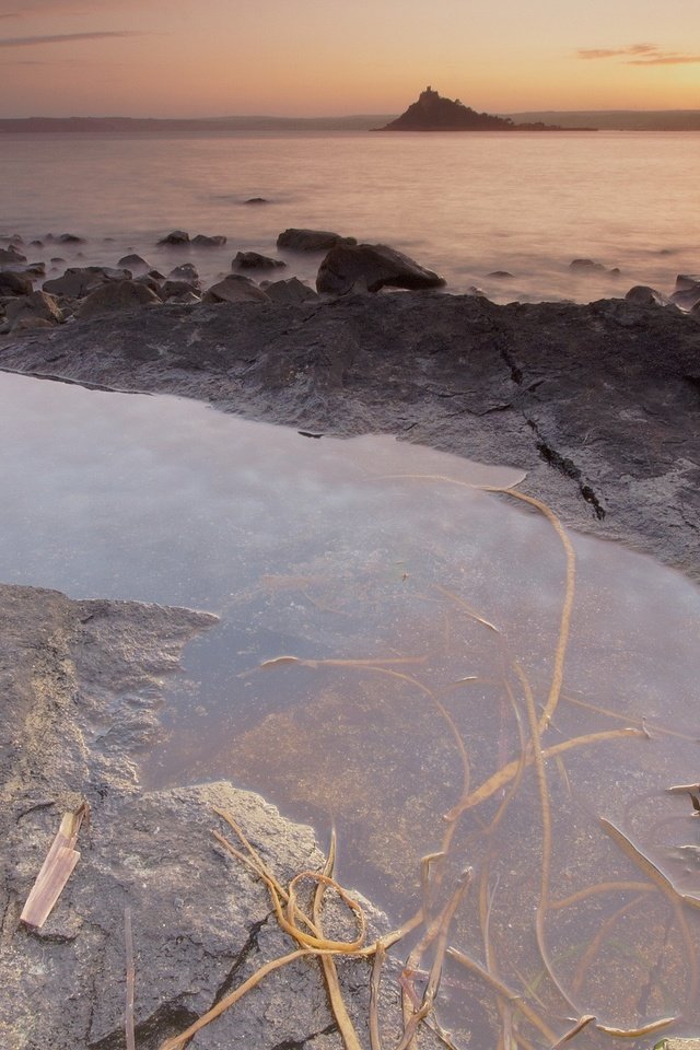 Обои вечер, камни, берег, лужа, the evening, stones, shore, puddle разрешение 1920x1440 Загрузить