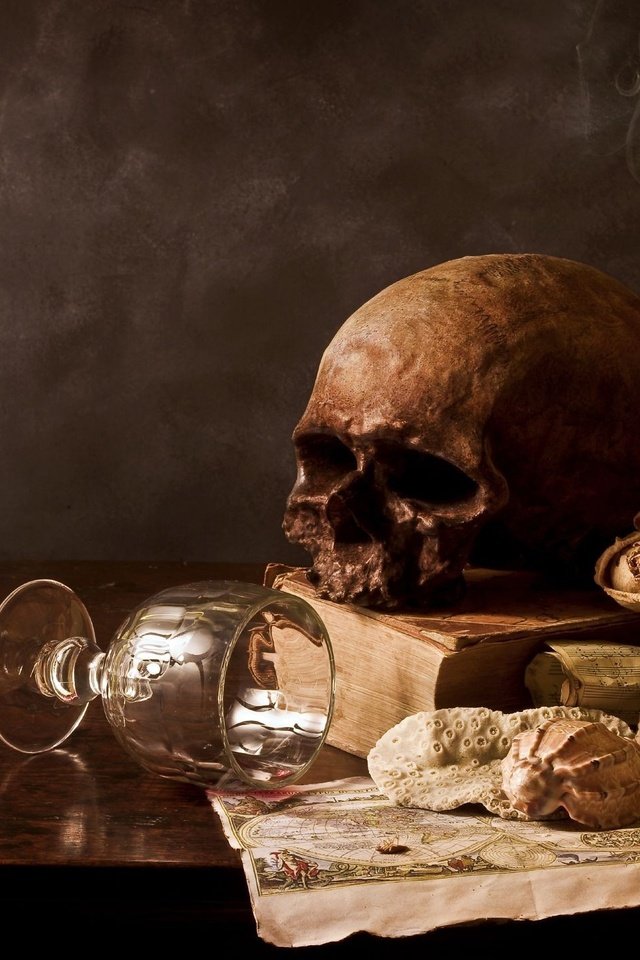 Обои череп, свеча, стакан, skull, candle, glass разрешение 2048x1429 Загрузить
