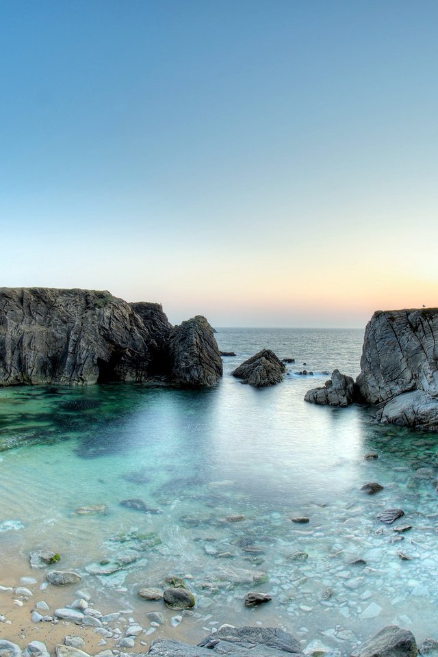 Обои скалы, пляж, франция, quiberon peninsula, rocks, beach, france разрешение 2560x1600 Загрузить