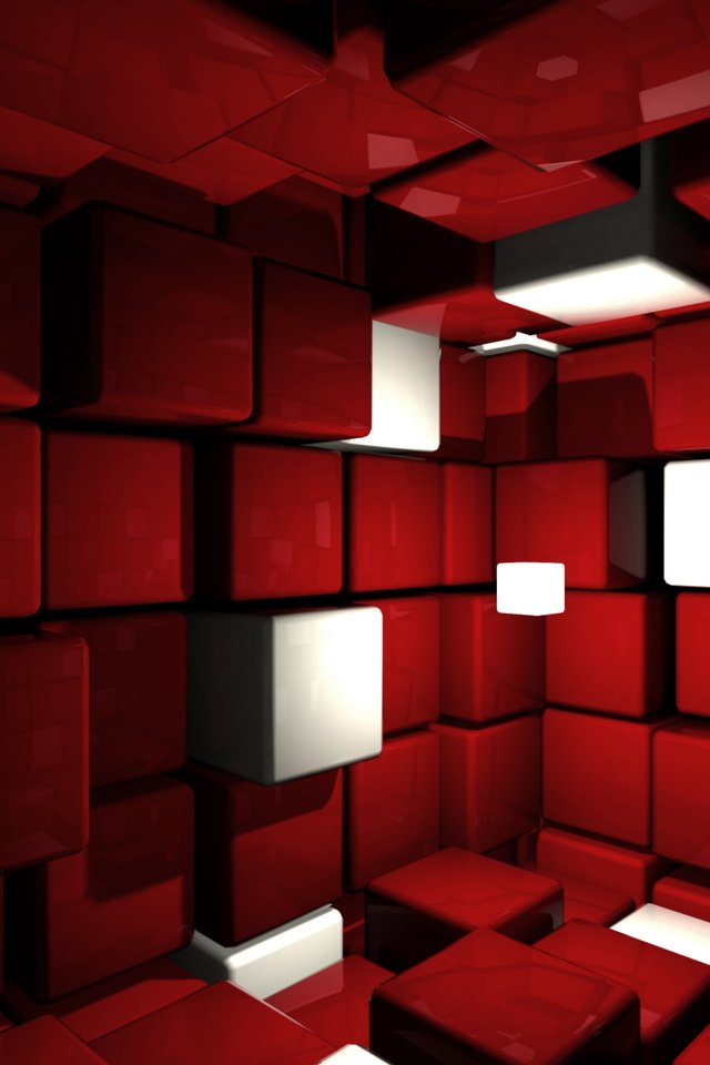 Обои красный, кубики, cube room, red, cubes разрешение 1920x1200 Загрузить