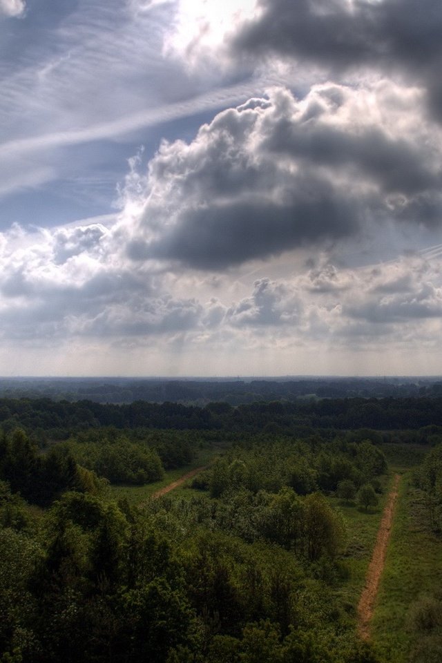 Обои дорога, облака, деревья, road, clouds, trees разрешение 1920x1200 Загрузить