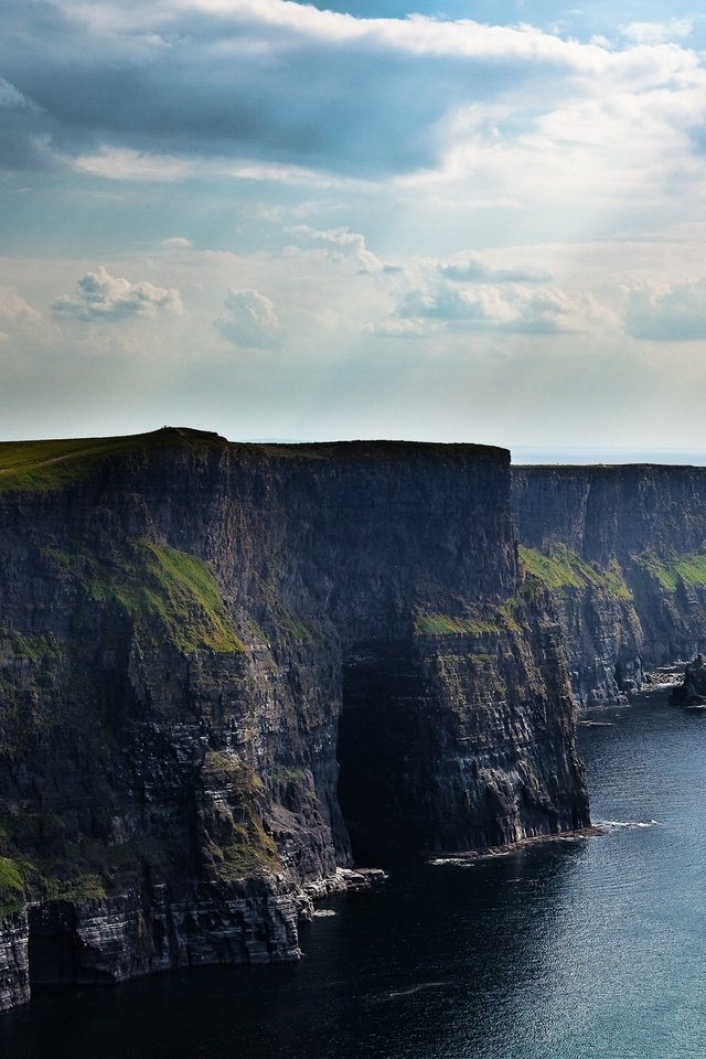 Обои облака, скалы, обрыв, ирландия, the cliffs, утесы, морская пучина, clouds, rocks, open, ireland, cliffs, the deep sea разрешение 2560x1600 Загрузить