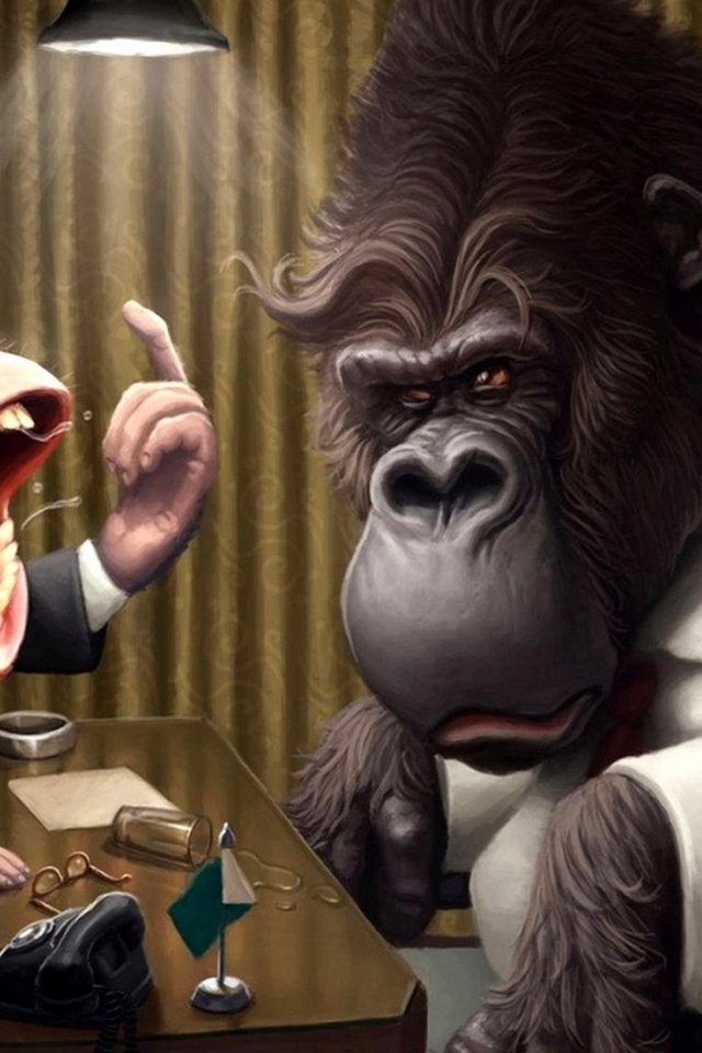 Обои офис, обезьяна, горилла, office, monkey, gorilla разрешение 1920x1200 Загрузить