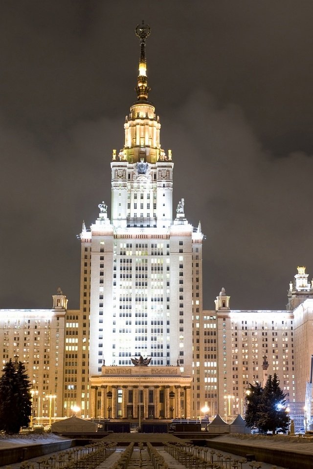 Обои зима, москва, россия, здание, университет, мгу, winter, moscow, russia, the building, university, msu разрешение 1920x1200 Загрузить