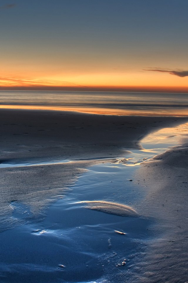 Обои берег, закат, море, песок, shore, sunset, sea, sand разрешение 1920x1080 Загрузить