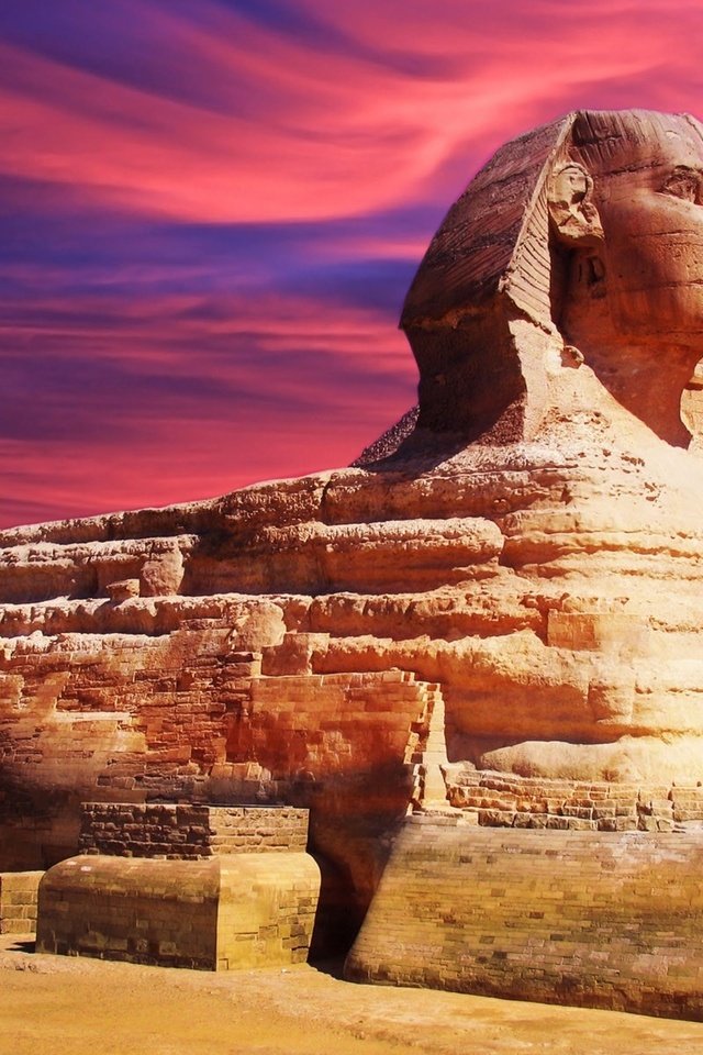 Обои закат, песок, египет, сфинкс, sunset, sand, egypt, sphinx разрешение 1920x1200 Загрузить