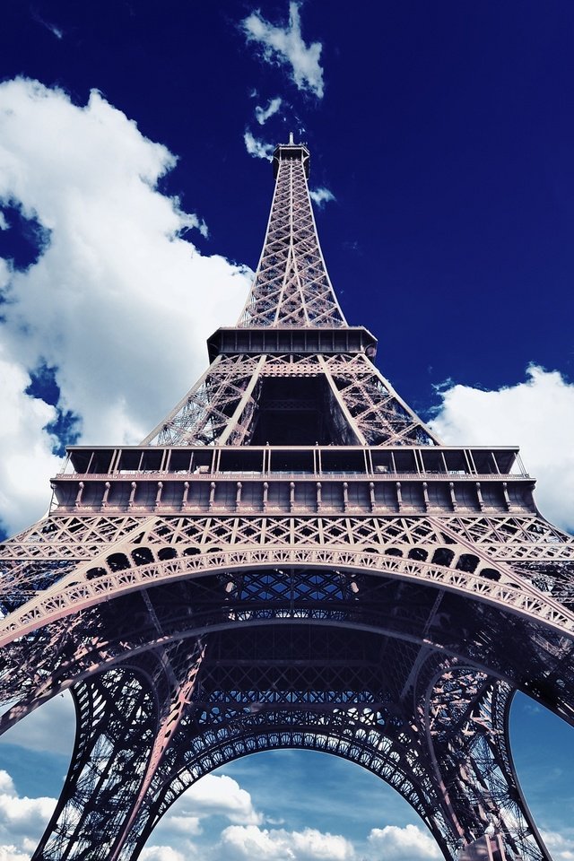 Обои небо, облака, париж, франция, эйфелева башня, the sky, clouds, paris, france, eiffel tower разрешение 2560x1600 Загрузить