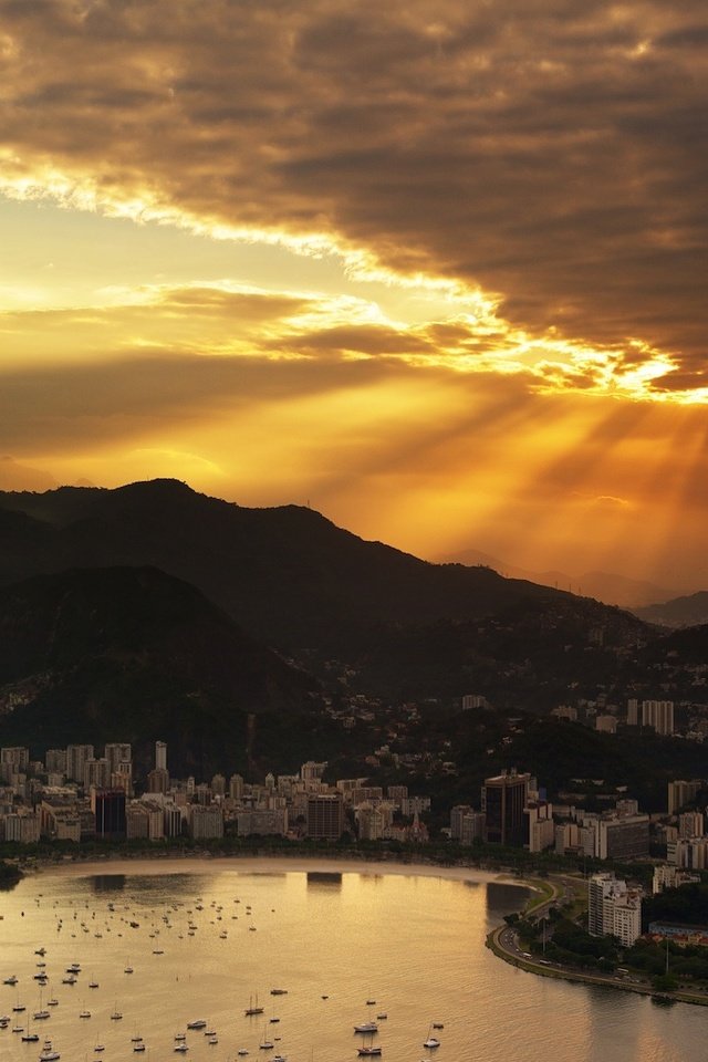 Обои бразилия, рио-де-жанейро, лучи солнце, brazil, rio de janeiro, the rays of the sun разрешение 2000x1313 Загрузить