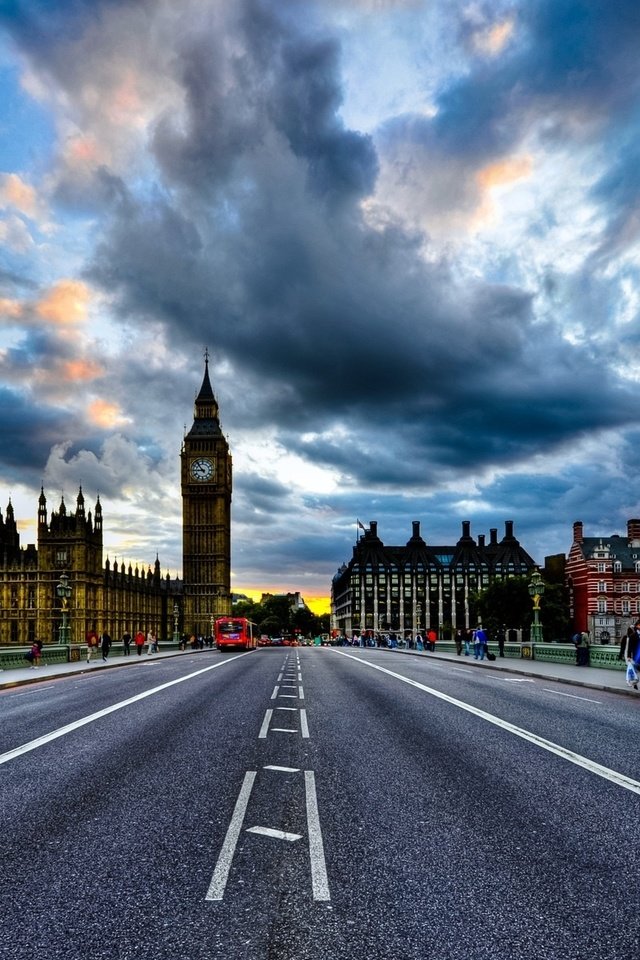 Обои дорога, лондон, биг бен, road, london, big ben разрешение 1920x1200 Загрузить