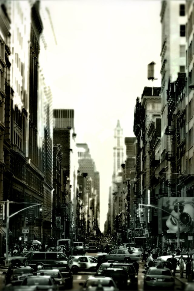 Обои чёрно-белое, улица, нью-йорк, black and white, street, new york разрешение 1920x1200 Загрузить