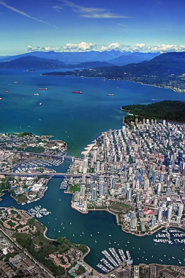 Обои вид сверху, залив, ванкувер, канада, the view from the top, bay, vancouver, canada разрешение 1920x1440 Загрузить