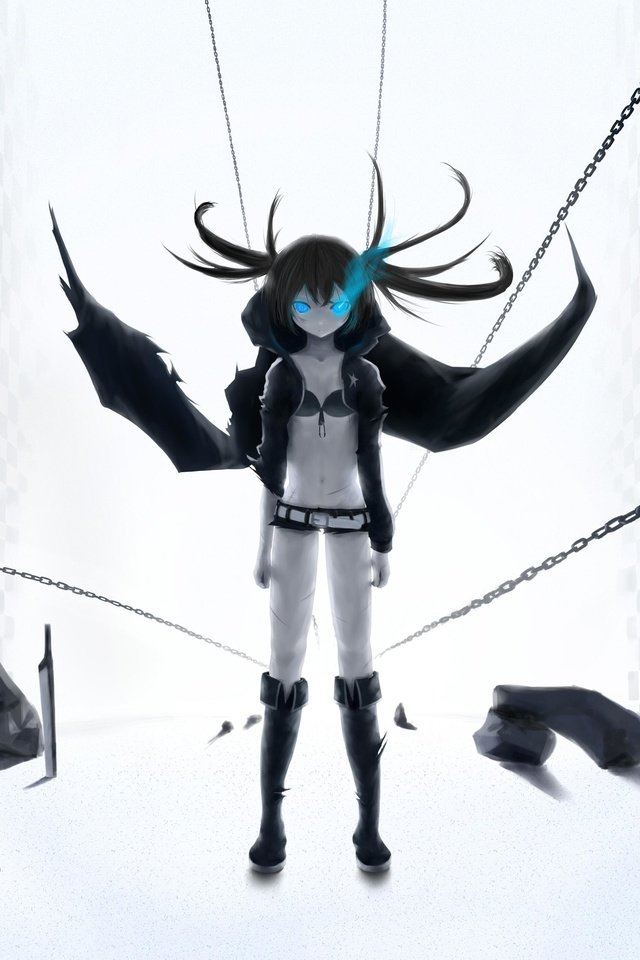 Обои black rock shooter, strelok s chernoj разрешение 4800x2700 Загрузить