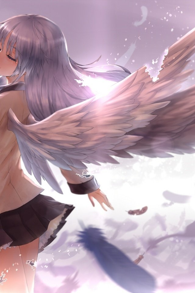 Обои девушка, аниме, ангел, крылышки, svet, krylya, perya, anime girls, angel beats!, tachibana kanade, girl, anime, angel, wings разрешение 1920x1357 Загрузить