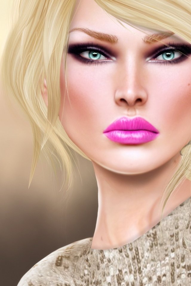 Обои девушка, блондинка, взгляд, губы, 3d графика, girl, blonde, look, lips, 3d graphics разрешение 2200x1380 Загрузить