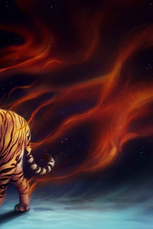 Обои тигр, арт, фэнтези, tiger, art, fantasy разрешение 2560x1600 Загрузить