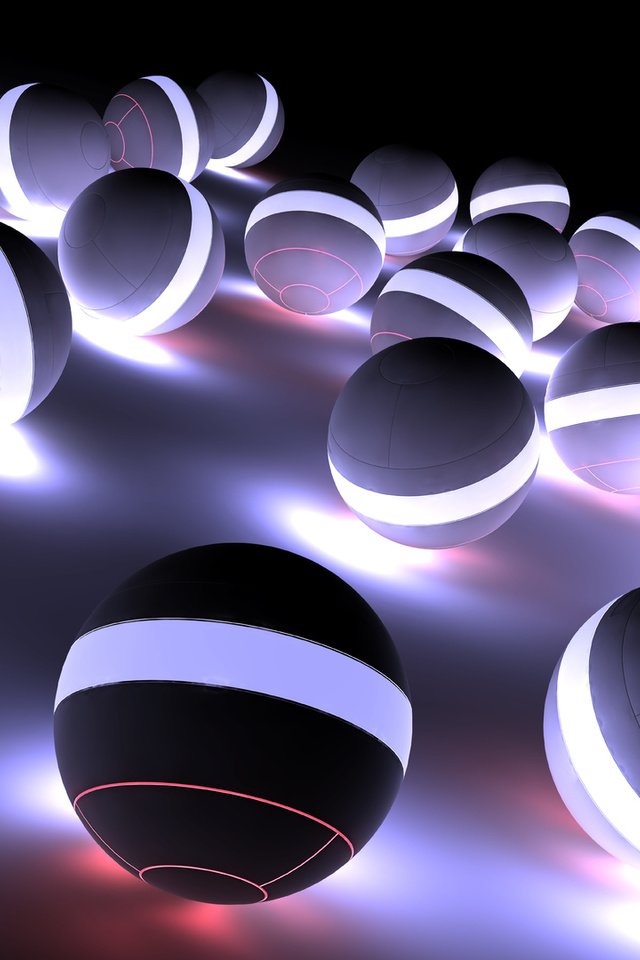 Обои абстракт, неон, шары, графика, абстрактный, 3d-вид, abstract, neon, balls, graphics, 3d view разрешение 1920x1080 Загрузить