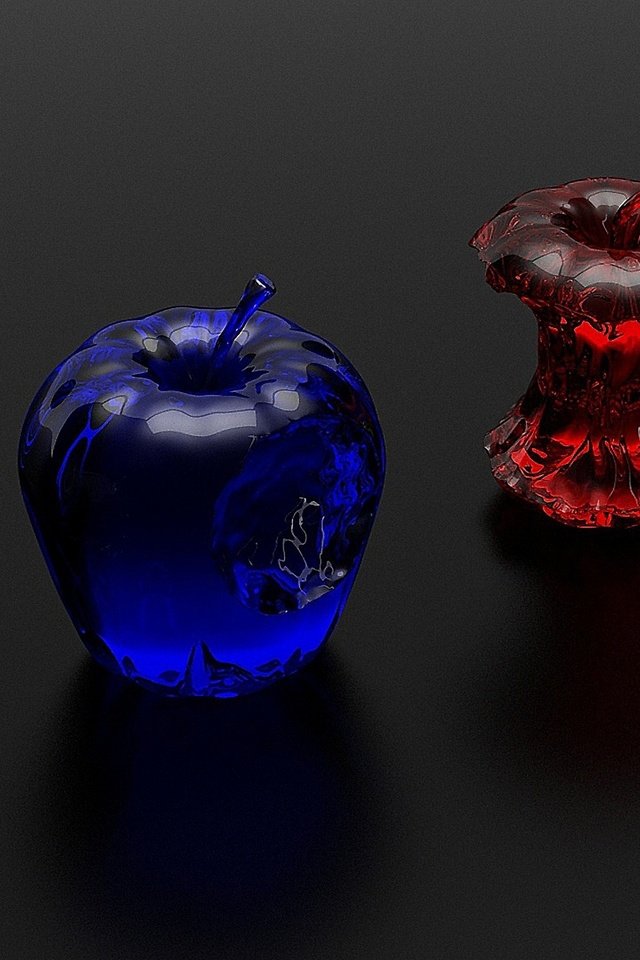 Обои разноцветные яблоки из стекла, colourful apples of glass разрешение 2560x1440 Загрузить