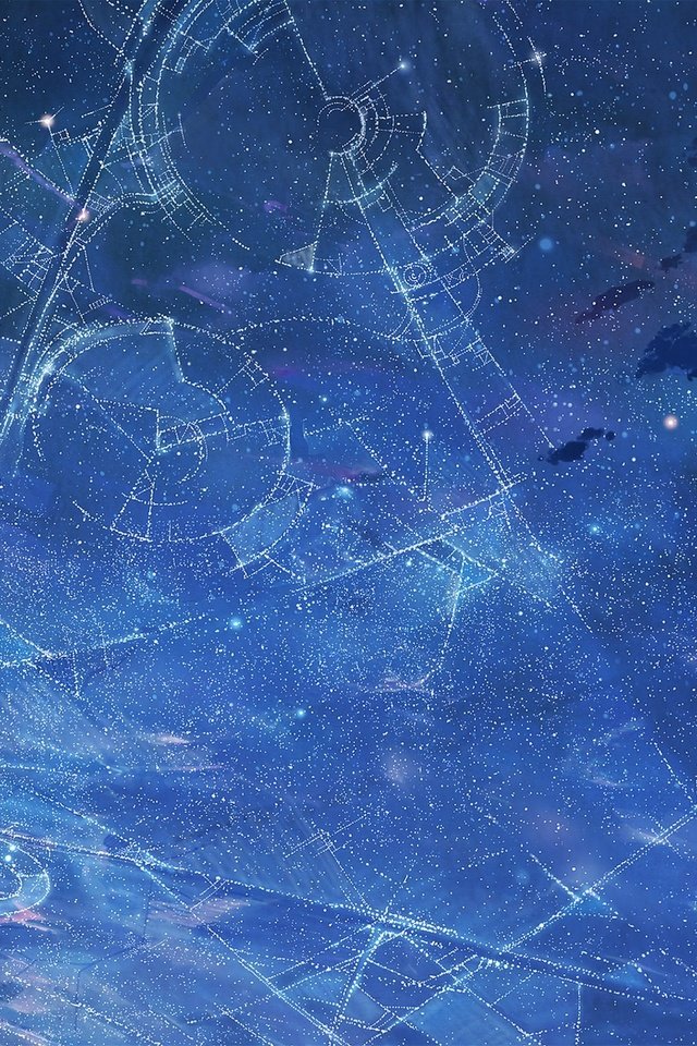 Обои небо, арт, ночь, звезды, аниме, the sky, art, night, stars, anime разрешение 2560x1508 Загрузить