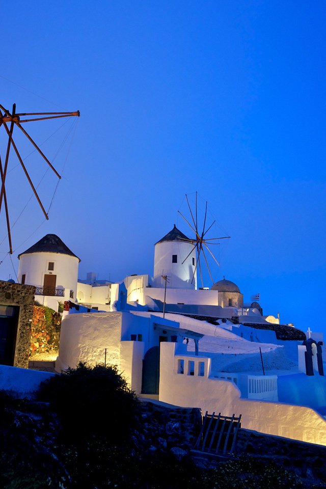 Обои греция, ветряки, oia, greece, windmills разрешение 2560x1600 Загрузить