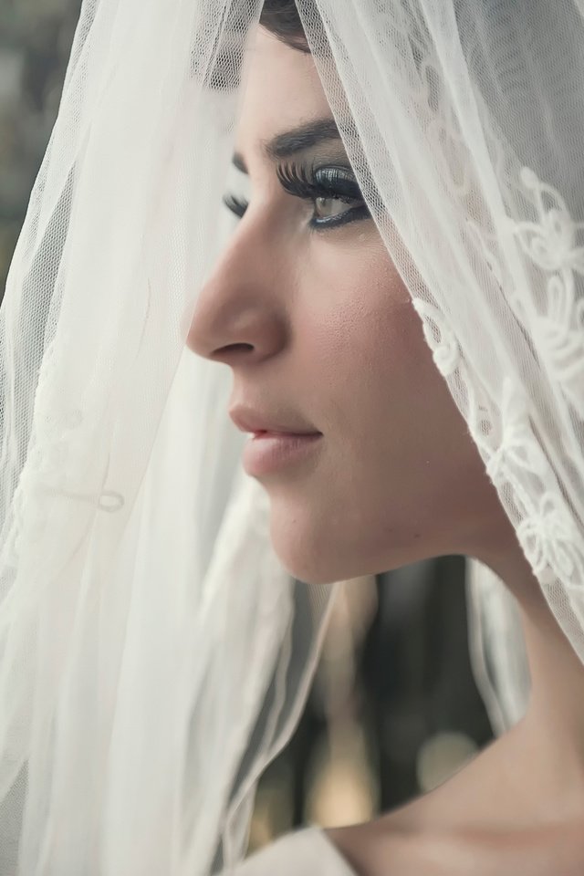 Обои портрет, профиль, свадьба, невеста, фата, portrait, profile, wedding, the bride, veil разрешение 1920x1278 Загрузить