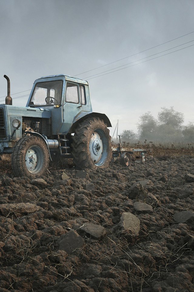 Обои небо, поле, трактор, 3д, беларус, the sky, field, tractor, 3d, belarus разрешение 1920x1200 Загрузить