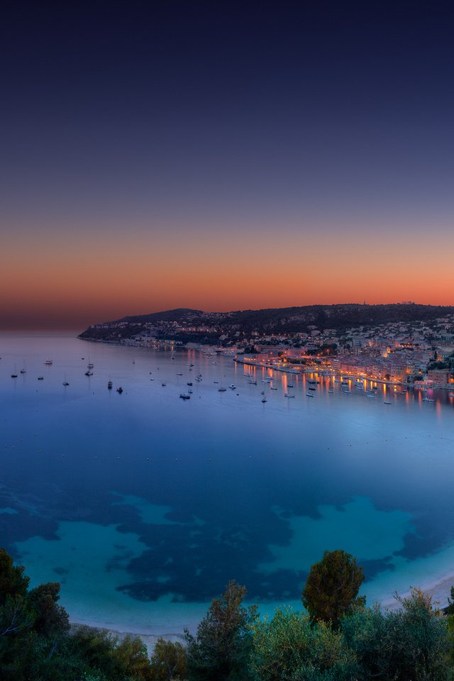 Обои яхты, панорама, город, красивый залив на закате, синяя вода, yachts, panorama, the city, the beautiful bay at sunset, blue water разрешение 1920x1080 Загрузить