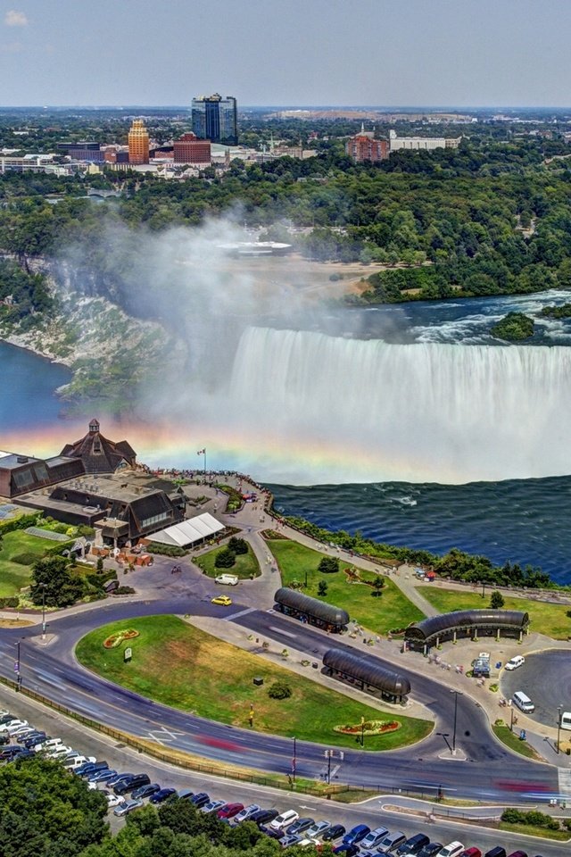 Обои панорама, радуга, канада, онтарио, ниагарский водопад, водопад., panorama, rainbow, canada, ontario, niagara falls, waterfall. разрешение 1920x1200 Загрузить